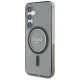 Guess Glitter Circle MagSafe dėklas Samsung Galaxy S25 telefonui, juodas