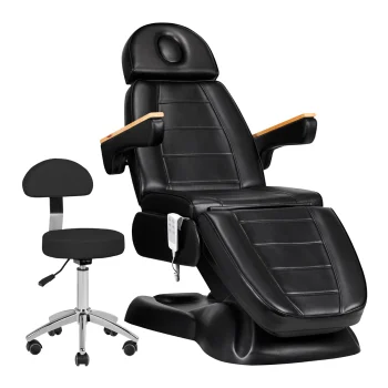 Elektrinis kosmetologinis gultas Sillon Lux 273b su kėdute, juodas