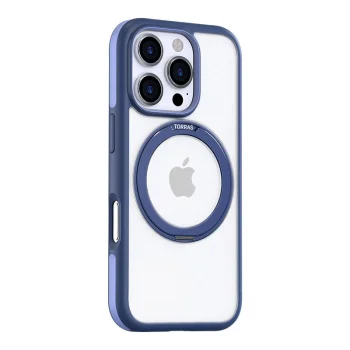 Torras Ostand R Fusion dėklas telefonui iPhone 16 Pro, mėlynas