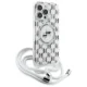 Karl Lagerfeld dėklas iPhone 16 Pro telefonui IML Crossbody Karl & Choupette, skaidrus