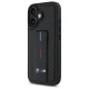 BMW dėklas iPhone 16 telefonui M Grip Stand Smooth and Carbon, juodas