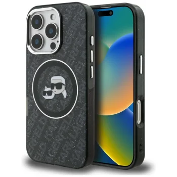 Karl Lagerfeld dėklas iPhone 16 Pro Max su MagSafe, juodas