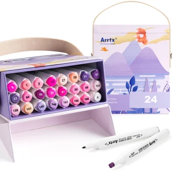 Dvipusiai markeriai Arrtx Alp, 24 spalvos, violetiniai atspalviai