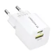 Wozinsky WWCEAC GaN USB-A ir USB-C 33W įkroviklis, baltas