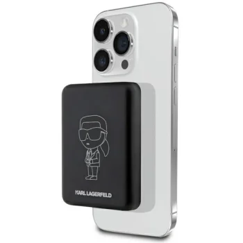 Karl Lagerfeld Ikonik MagSafe išorinė baterija 3000mAh, juoda