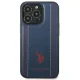 Apple iPhone 14 Pro 6.1\'\' US Polo Leather Stitch Case Cover (USHCP14LPFAV), Navy