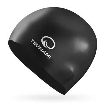 Silikoninė plaukimo kepuraitė TSUNAMI PRO unisex, juoda