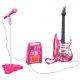 Iso Trade 00022407 vaikiškos elektrinės gitaros rinkinys su mikrofonu, rožinis