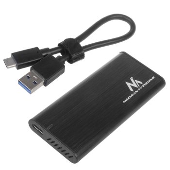 Maclean MCE443 M.2 NVMe/SATA SSD išorinis disko dėklas, USB 3.1, aliuminis