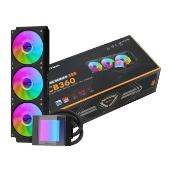 Procesoriaus vandens aušintuvas DarkFlash CB360 ARGB 3x120mm 300W, juodas