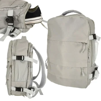 Travel Backpack for Cabin Luggage Ryanair / Wizzair with USB, Grey