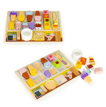Ecotoys TL91084 Wooden Ice Cream Set for Kids