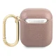 Guess AirPods 1 / 2 dėklas Saffiano Script Metal, rožinis