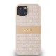 DKNY dėklas iPhone 15 / 14 / 13 modeliams Mono Stripe & Metal Logo, rožinis