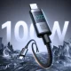 Joyroom S-A16 Pro USB-C į USB-C laidas 100W su ekranu 1.2m, juodas