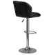 Sofotel Castel Adjustable Quilted Bar Stool with Back, black