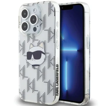 Karl Lagerfeld dėklas iPhone 15 Pro Max telefonui IML Choupette Head & Monogram