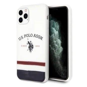 Apple iPhone 11 Pro 5.8'' US Polo Tricolor Pattern Collection Case Cover (USHCN58PCSTRB), White