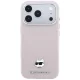 Karl Lagerfeld Grained Choupette Head Metal MagSafe dėklas iPhone 17/18 Pro Max, rožinis