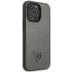 Guess Saffiano Triangle Logo dėklas iPhone 14 Pro Max, sidabrinis