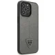 Guess Saffiano Triangle Logo dėklas iPhone 14 Pro Max, sidabrinis