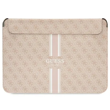 Guess 4G Printed Stripes dėklas nešiojamam kompiuteriui iki 16", rožinis