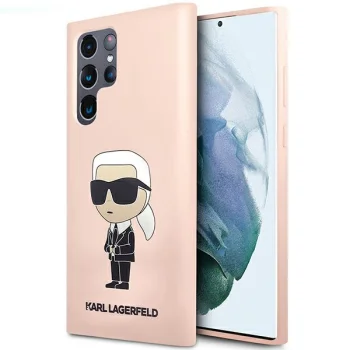 Karl Lagerfeld dėklas Samsung Galaxy S23 Ultra telefonui, rožinis