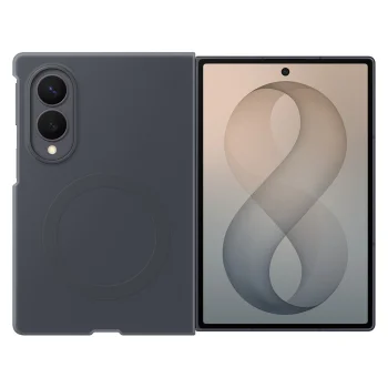 Samsung Galaxy Z Fold 8 silikoninis dėklas su MagSafe ir 2 plėvelėmis, juodas