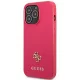 Guess Saffiano 4G Small Metal Logo dėklas iPhone 13 / 13 Pro, rožinis