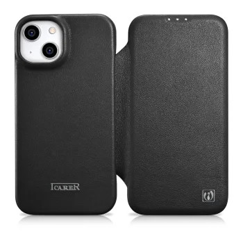 Odinis atverčiamasis dėklas iCarer iPhone 14 Plus MagSafe, juodas (WMI14220715-BK)