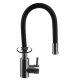 Kitchen Faucet with Flexible Spout, 8×56 cm, Black/Silver