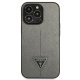 Guess Saffiano Triangle Logo dėklas iPhone 14 Pro Max, sidabrinis