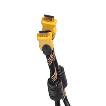 HDMI į HDMI laidas v1.3 su nailono pynė, 5 m, juodas/geltonas