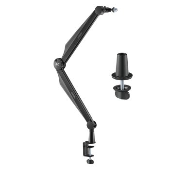NanoRS RS422 stalinis mikrofono stovas su gerve, 3/8 ir 5/8, iki 1 kg, juodas