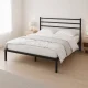 Metalinė lova 190x200 cm su grotelėmis ir galvūgaliu ModernHome, juoda