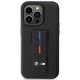 BMW dėklas iPhone 14 Pro Max telefonui su Grip Stand Hot Stamp, juodas
