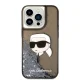 Karl Lagerfeld Liquid Glitter Karl Head dėklas iPhone 14 Pro, juodas