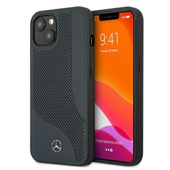 Mercedes iPhone 13 mini Case Perforated Area, Navy Blue