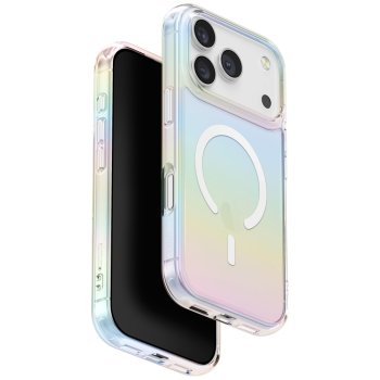 Dėklas Uniq Iridescia Magclick, skirtas iPhone 17 Pro, įvairiaspalvis