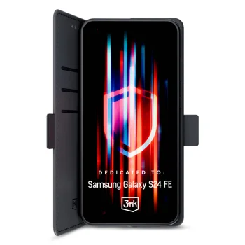 3mk Protection Samsung Galaxy S24 FE atverčiamasis dėklas, juodas