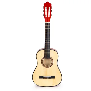 Didelė medinė vaikiška gitara su 6 stygomis ECOTOYS, 76x28x7,5 cm
