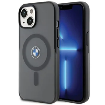 BMW Signature MagSafe dėklas iPhone 15 Plus / 14 Plus telefonui, juodas