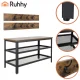 Ruhhy 00027037 batų lentyna su kabykla ir suoliuku, 73 cm, juoda/ruda