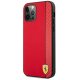 Ferrari iPhone 12 Pro Max dėklas On Track Carbon Stripe, raudonas