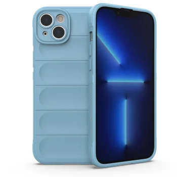 Magic Shield Case Flexible Shockproof Case for iPhone 14 Plus, Light Blue