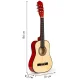 ECOTOYS Large Wooden Kids Guitar with 6 Strings for Beginners