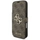 Guess atverčiamasis dėklas, skirtas iPhone 17 Pro, Book 4G Metal Logo, rudas