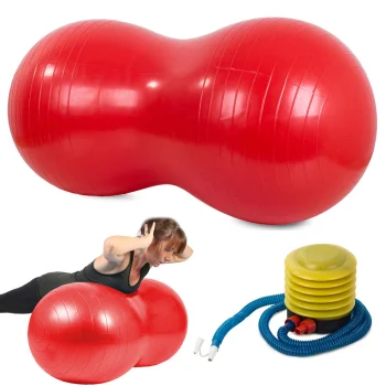 Peanut Gymnastic Ball with Pump 40x80cm, Red