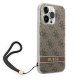 Guess Dėklas su Virvele iPhone 14 Pro Max Telefonui, Ruda