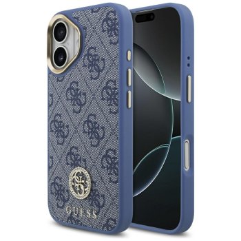 Guess 4G Strass Logo MagSafe dėklas iPhone 17 telefonui, mėlynas